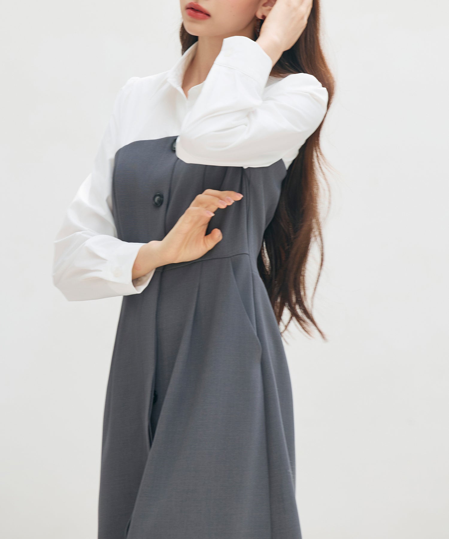 ドッキングビスチェワンピースsdp0333 チャコール