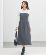 ドッキングビスチェワンピースsdp0333 チャコール