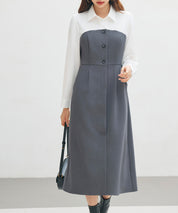 ドッキングビスチェワンピースsdp0333 チャコール