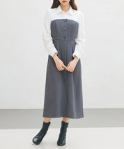 ドッキングビスチェワンピースsdp0333 チャコール