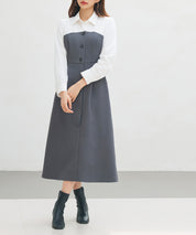 ドッキングビスチェワンピースsdp0333 チャコール