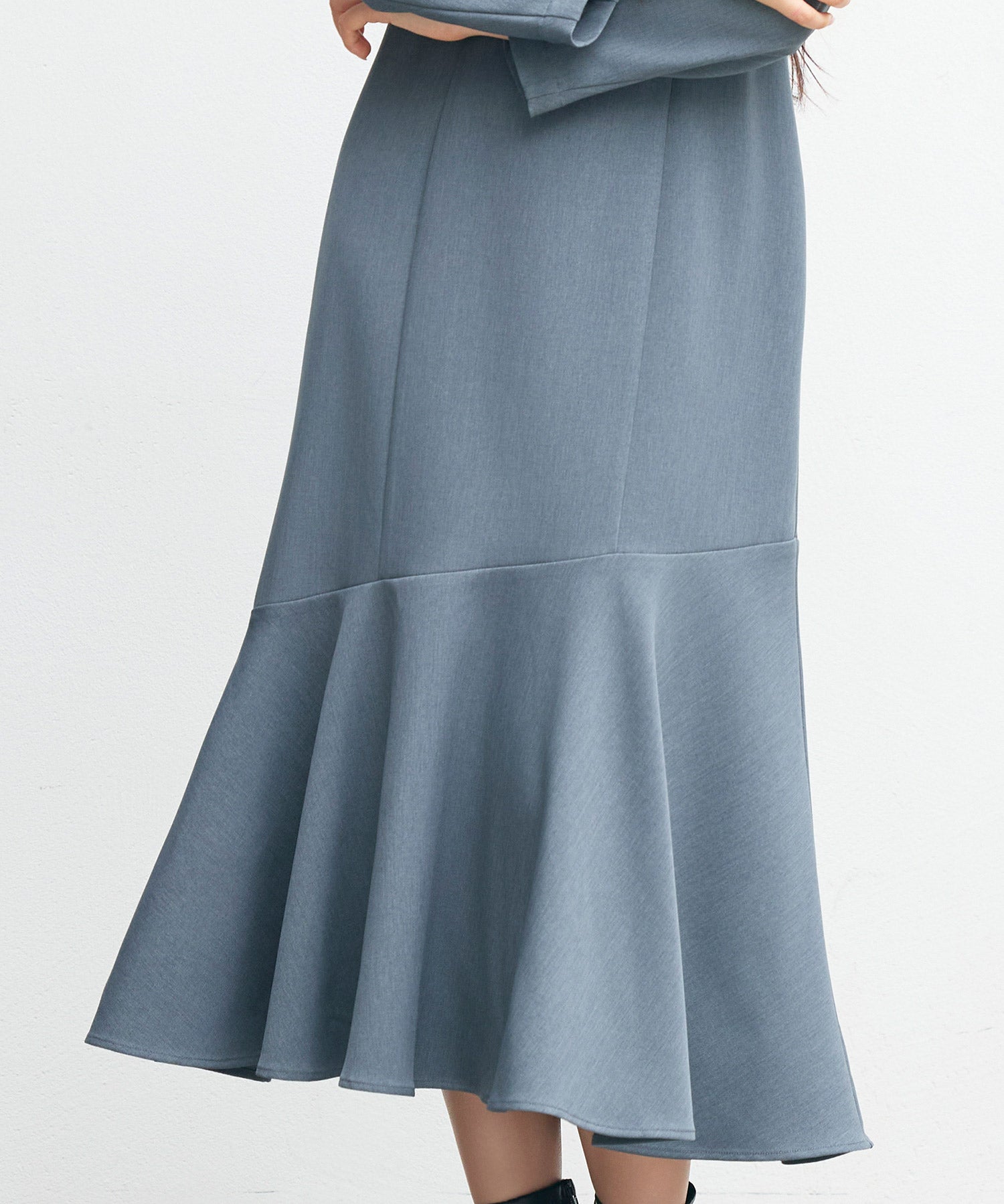 ドッキングイートンカラーのマーメイドロングワンピースsdp0335 チャコール