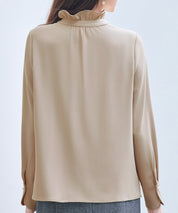 ギャザーたっぷりのフェミニンなバルカンブラウスsdp0338 ベージュ