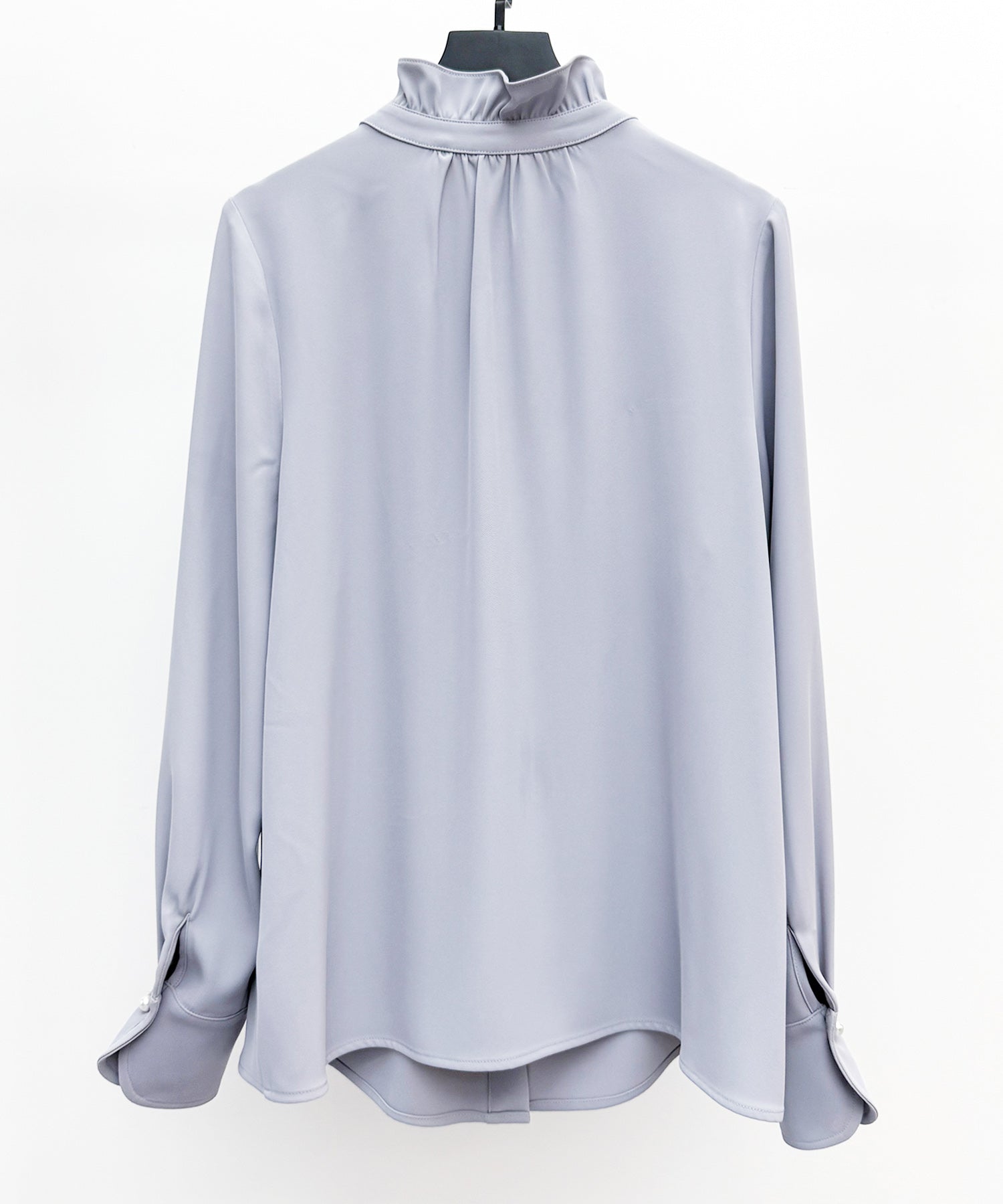 ギャザーたっぷりのフェミニンなバルカンブラウスsdp0338 ブルーグレー