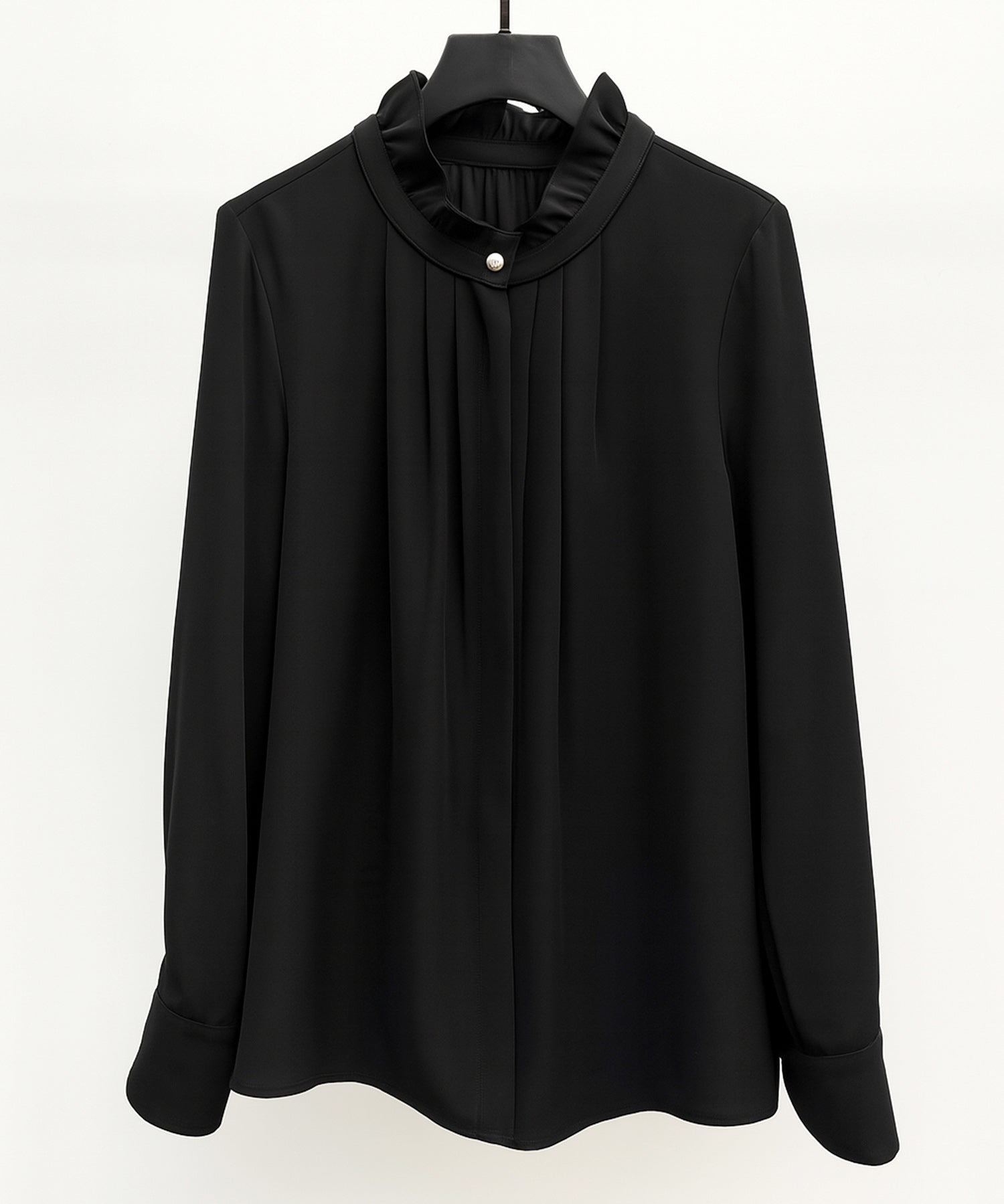 ギャザーたっぷりのフェミニンなバルカンブラウスsdp0338 ブラック