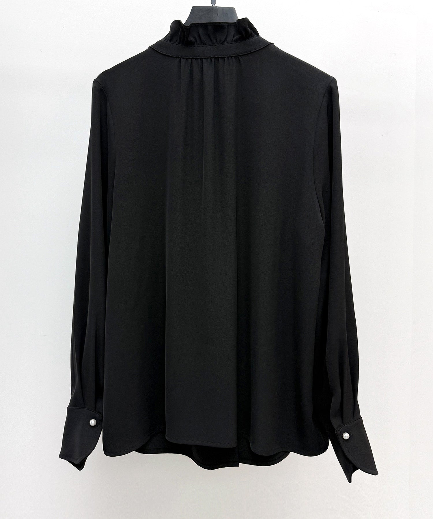 ギャザーたっぷりのフェミニンなバルカンブラウスsdp0338 ブラック