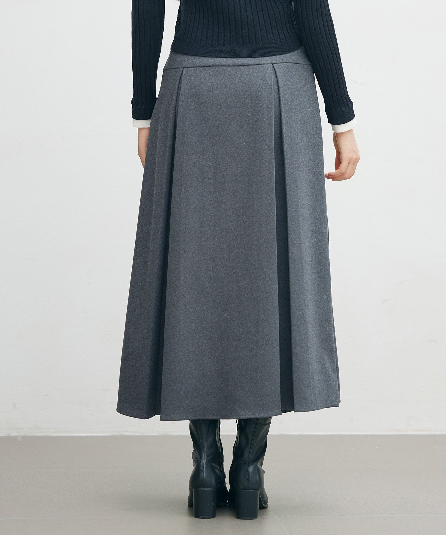 ヨークスカートとベルトの2点セットsdp0341 チャコール