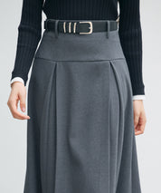 ヨークスカートとベルトの2点セットsdp0341 チャコール