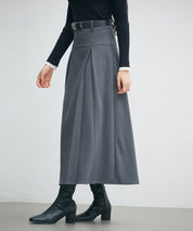 ヨークスカートとベルトの2点セットsdp0341 チャコール