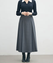 ヨークスカートとベルトの2点セットsdp0341 チャコール