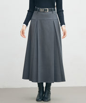 ヨークスカートとベルトの2点セットsdp0341 チャコール