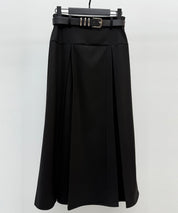 ヨークスカートとベルトの2点セットsdp0341 ブラック