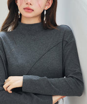 ボトルネックネックロングワンピースsdp0342 チャコール