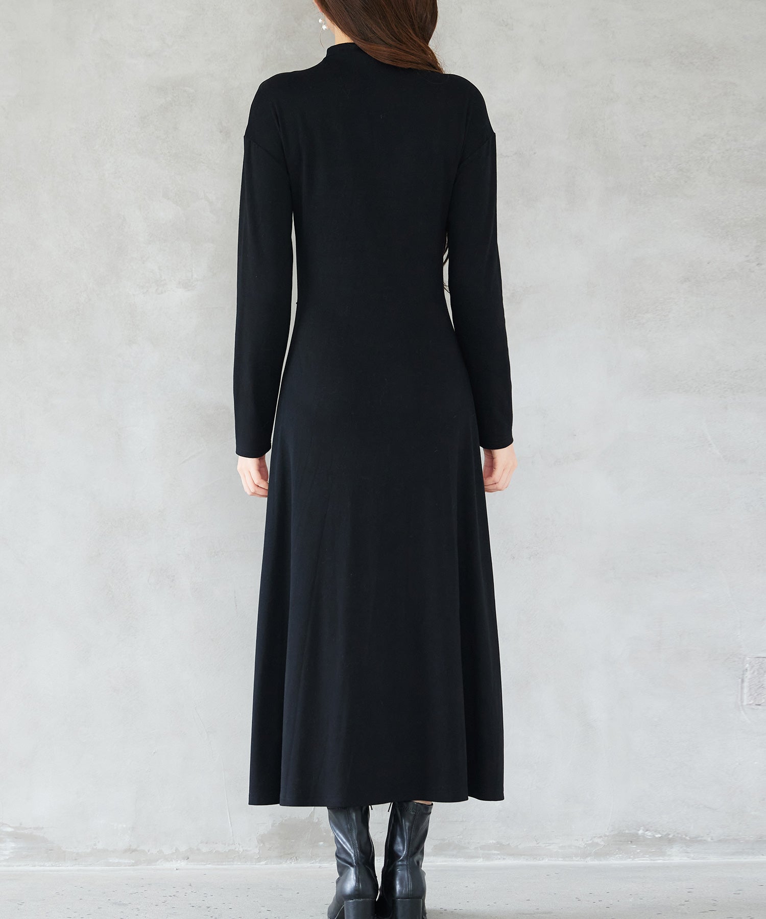 ボトルネックネックロングワンピースsdp0342 ブラック