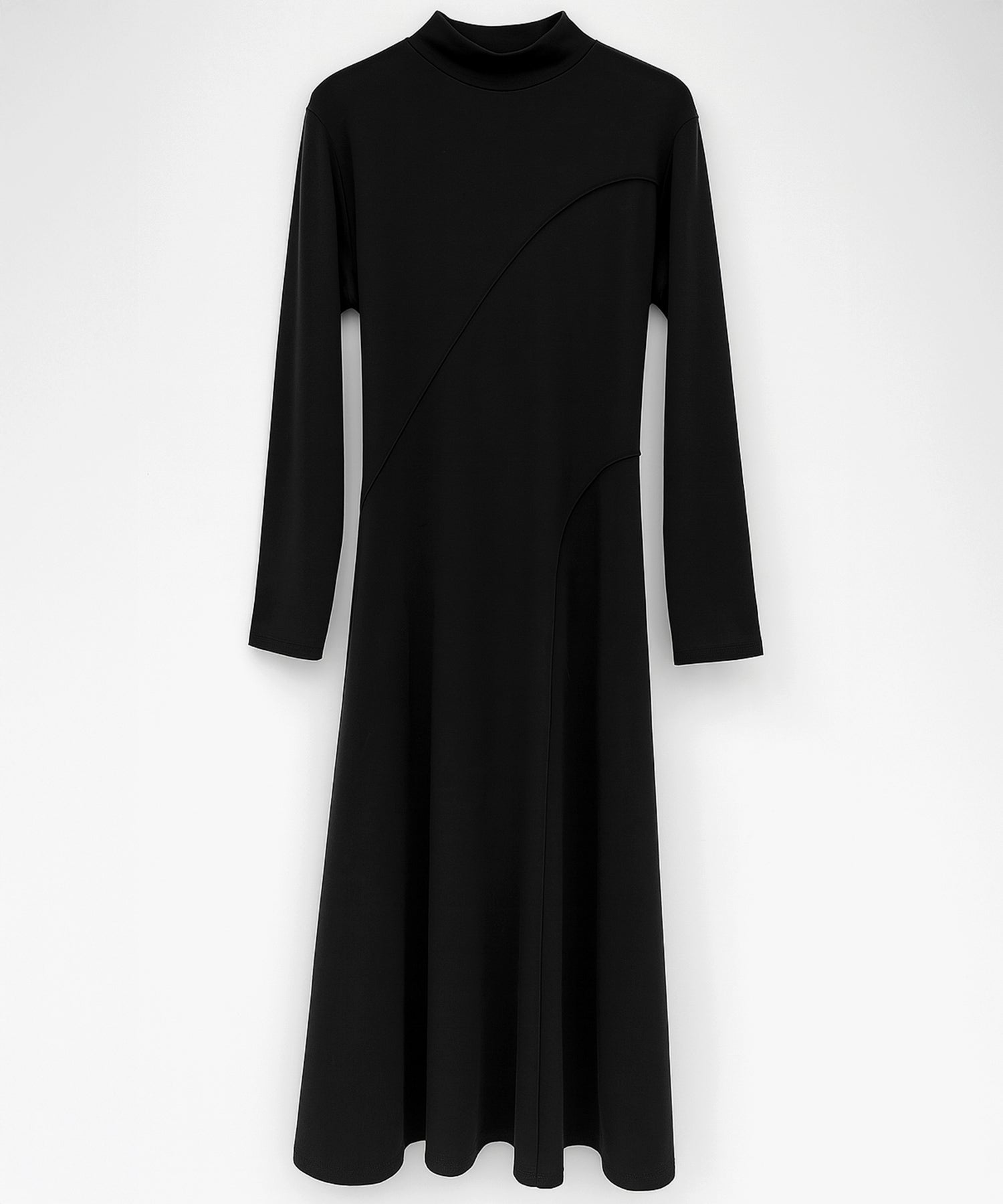 ボトルネックネックロングワンピースsdp0342 ブラック