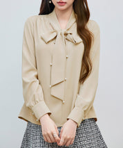 パール付き ボウタイブラウスsdp0343-102-14