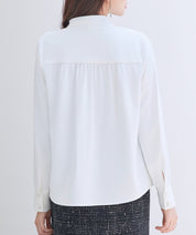 パール付き ボウタイブラウスsdp0343 ホワイト