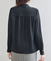 パール付き ボウタイブラウスsdp0343 ブラック