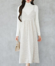 デジタル柄スイッチングキャミワンピースsdp0345 ベージュ