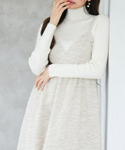 デジタル柄スイッチングキャミワンピースsdp0345 ベージュ