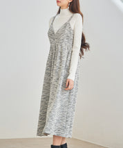 デジタル柄スイッチングキャミワンピースsdp0345 ブラック