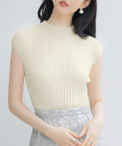 プチハイネックフレンチスリーブニットsdp8004 アイボリー