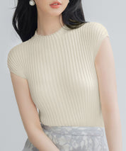 プチハイネックフレンチスリーブニットsdp8004 アイボリー