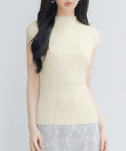 プチハイネックフレンチスリーブニットsdp8004 アイボリー