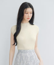 プチハイネックフレンチスリーブニットsdp8004 アイボリー