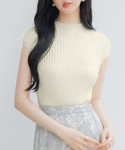 プチハイネックフレンチスリーブニットsdp8004 アイボリー