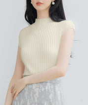 プチハイネックフレンチスリーブニットsdp8004 アイボリー