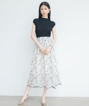 プチハイネックフレンチスリーブニットsdp8004 ブラック