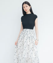 プチハイネックフレンチスリーブニットsdp8004 ブラック