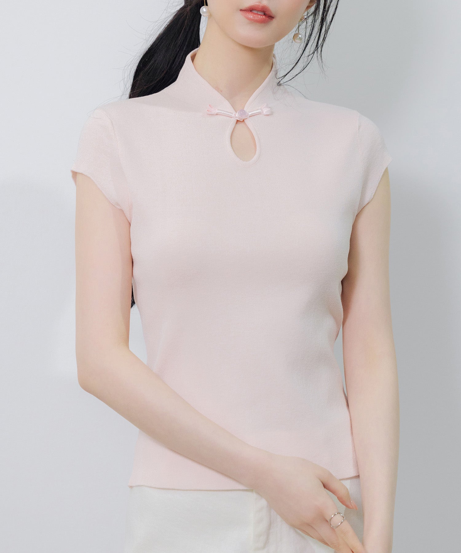 デコルテ涙開きフレンチスリーブニットsdp8005-103-26