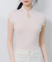 デコルテ涙開きフレンチスリーブニットsdp8005 ピンク