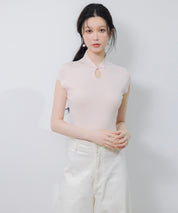 デコルテ涙開きフレンチスリーブニットsdp8005 ピンク