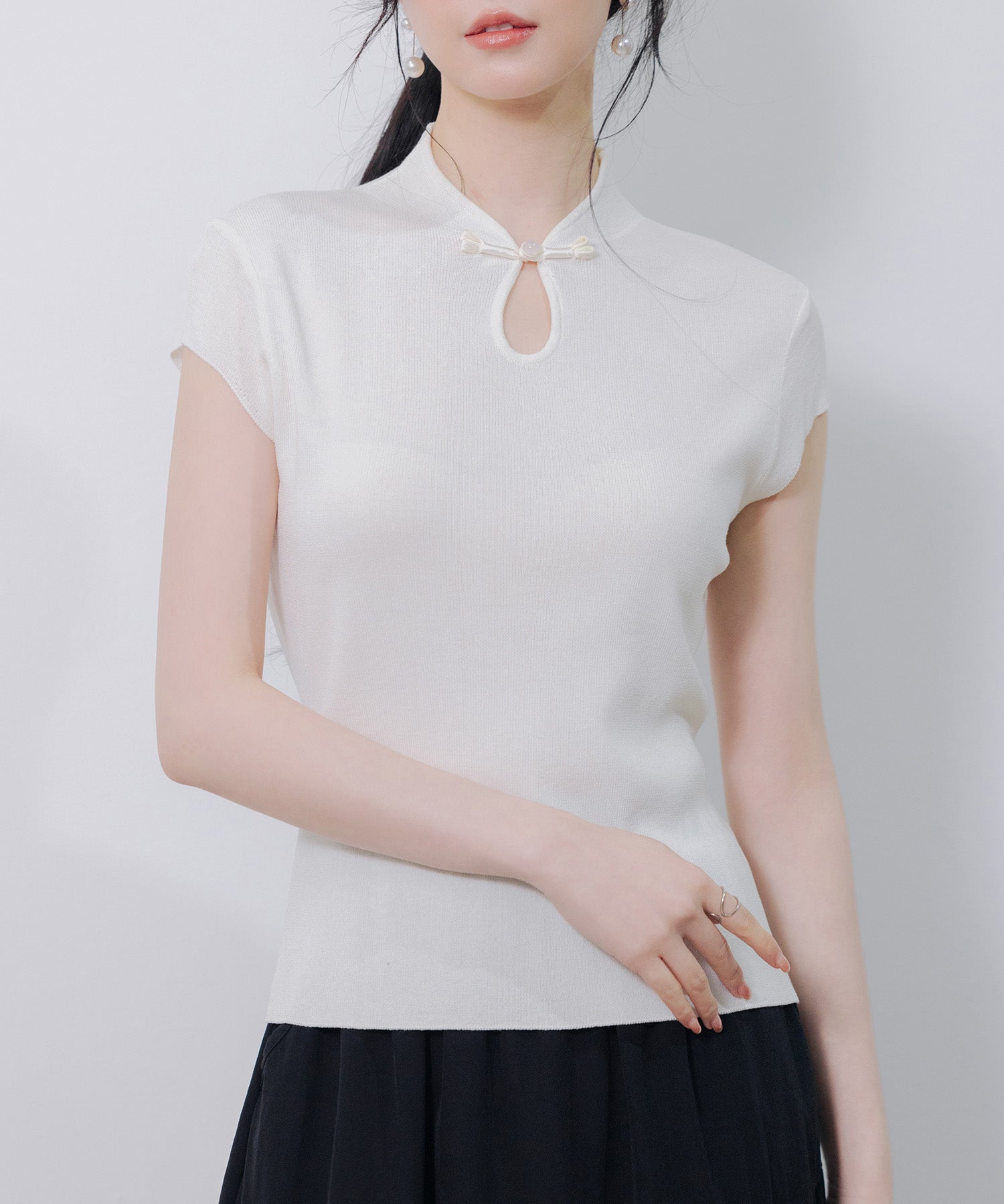 デコルテ涙開きフレンチスリーブニットsdp8005-103-38