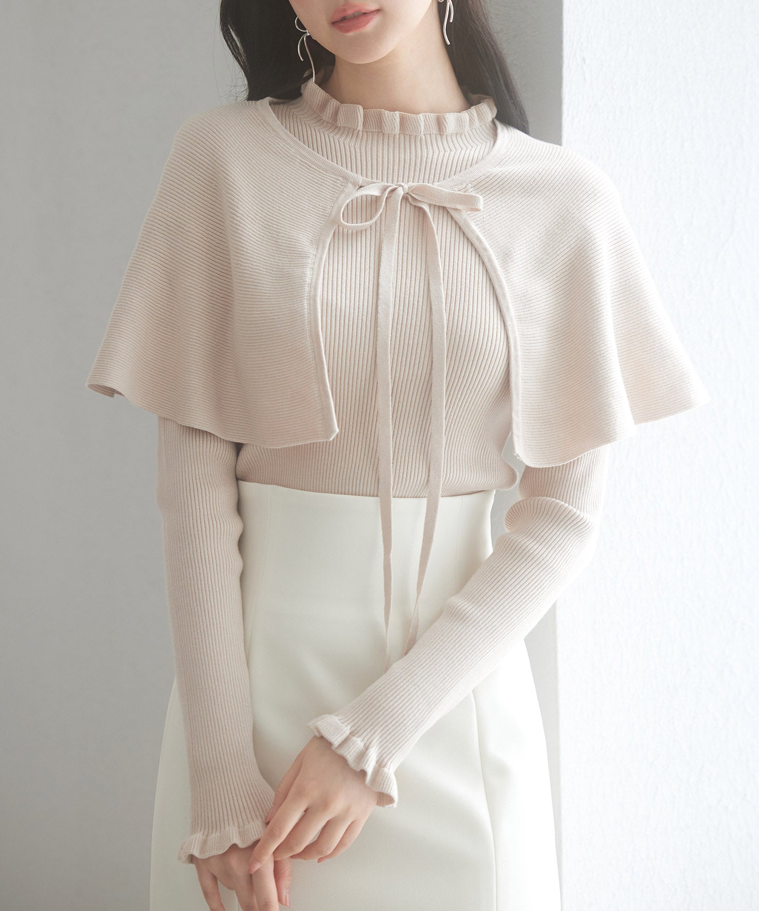 ケープカラーボレロとニット2点セットsdp8006-103-14