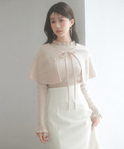 ケープカラーボレロとニット2点セットsdp8006 ベージュ