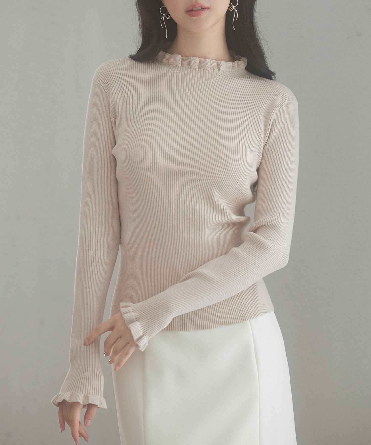 ケープカラーボレロとニット2点セットsdp8006 ベージュ