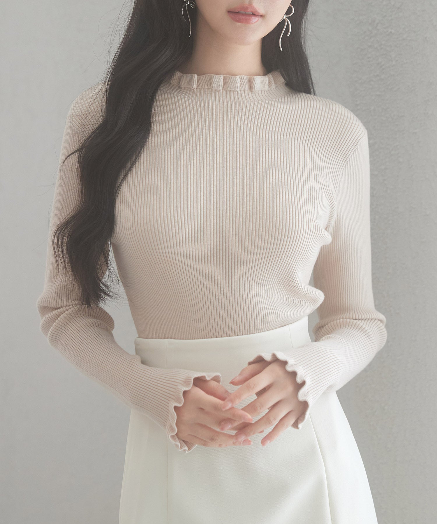 ケープカラーボレロとニット2点セットsdp8006 ベージュ