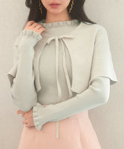 ケープカラーボレロとニット2点セットsdp8006-103-18