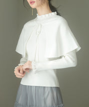 ケープカラーボレロとニット2点セットsdp8006 アイボリー