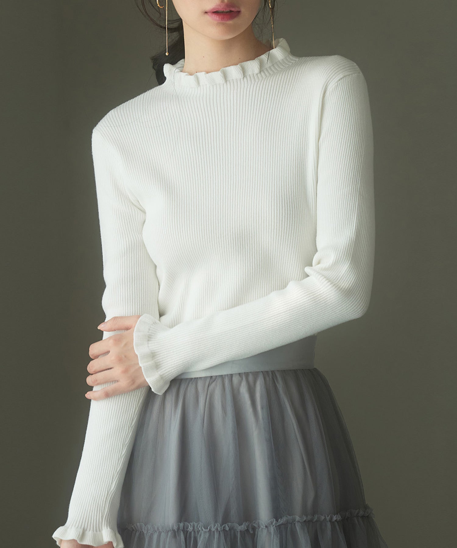 ケープカラーボレロとニット2点セットsdp8006 アイボリー