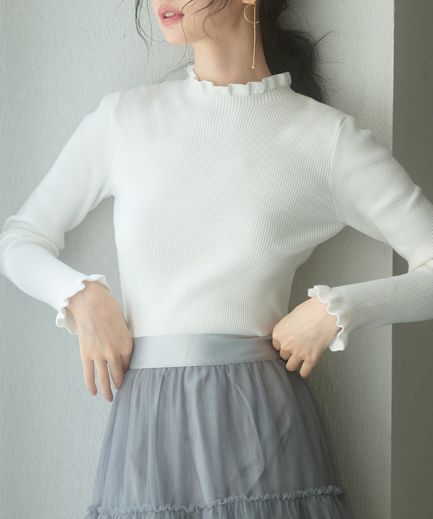 ケープカラーボレロとニット2点セットsdp8006 アイボリー