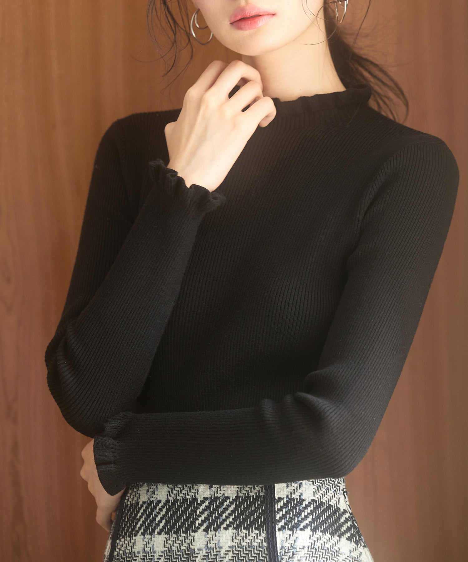 ケープカラーボレロとニット2点セットsdp8006 ブラック