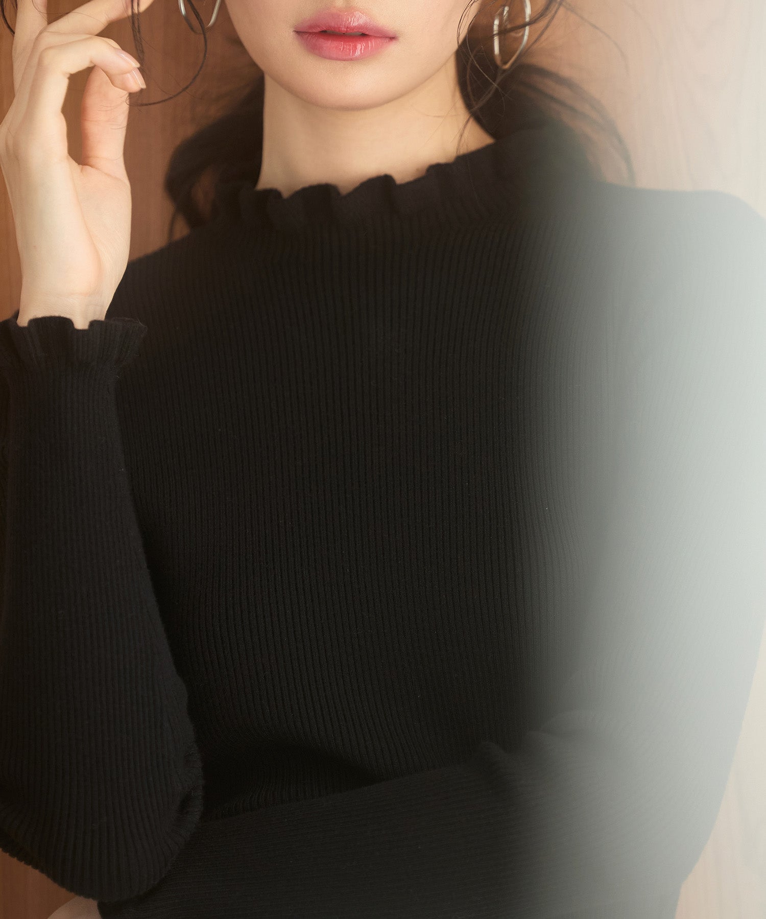 ケープカラーボレロとニット2点セットsdp8006 ブラック