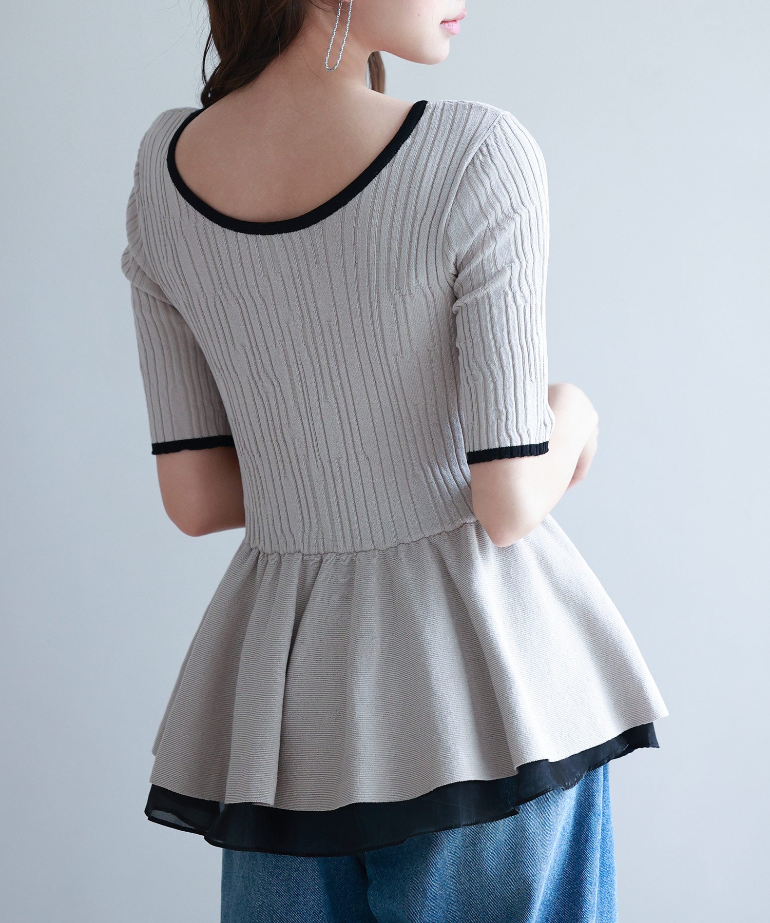 異素材レイヤードニットプルオーバーsdp8008b ベージュ