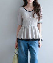 異素材レイヤードニットプルオーバーsdp8008b ベージュ