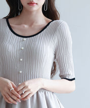 異素材レイヤードニットプルオーバーsdp8008b ベージュ